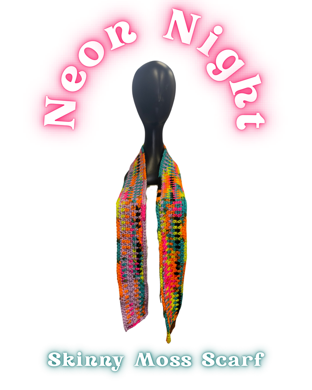 Skinny Moss Scarf - Neon Night
