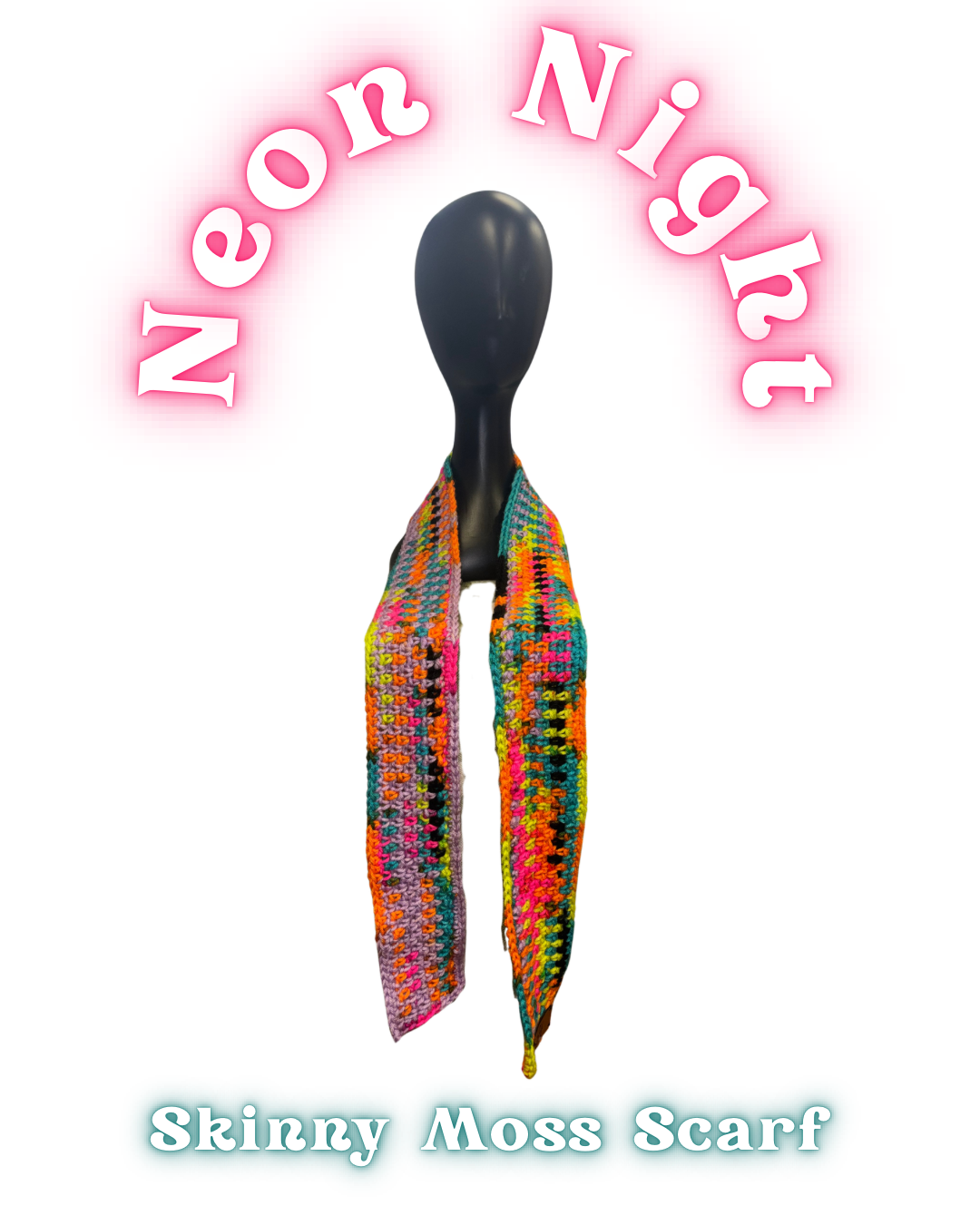 Skinny Moss Scarf - Neon Night