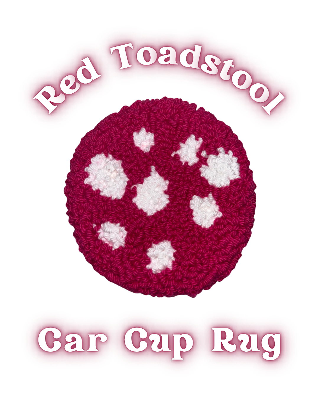 Red Toadstool Car Cup Rug