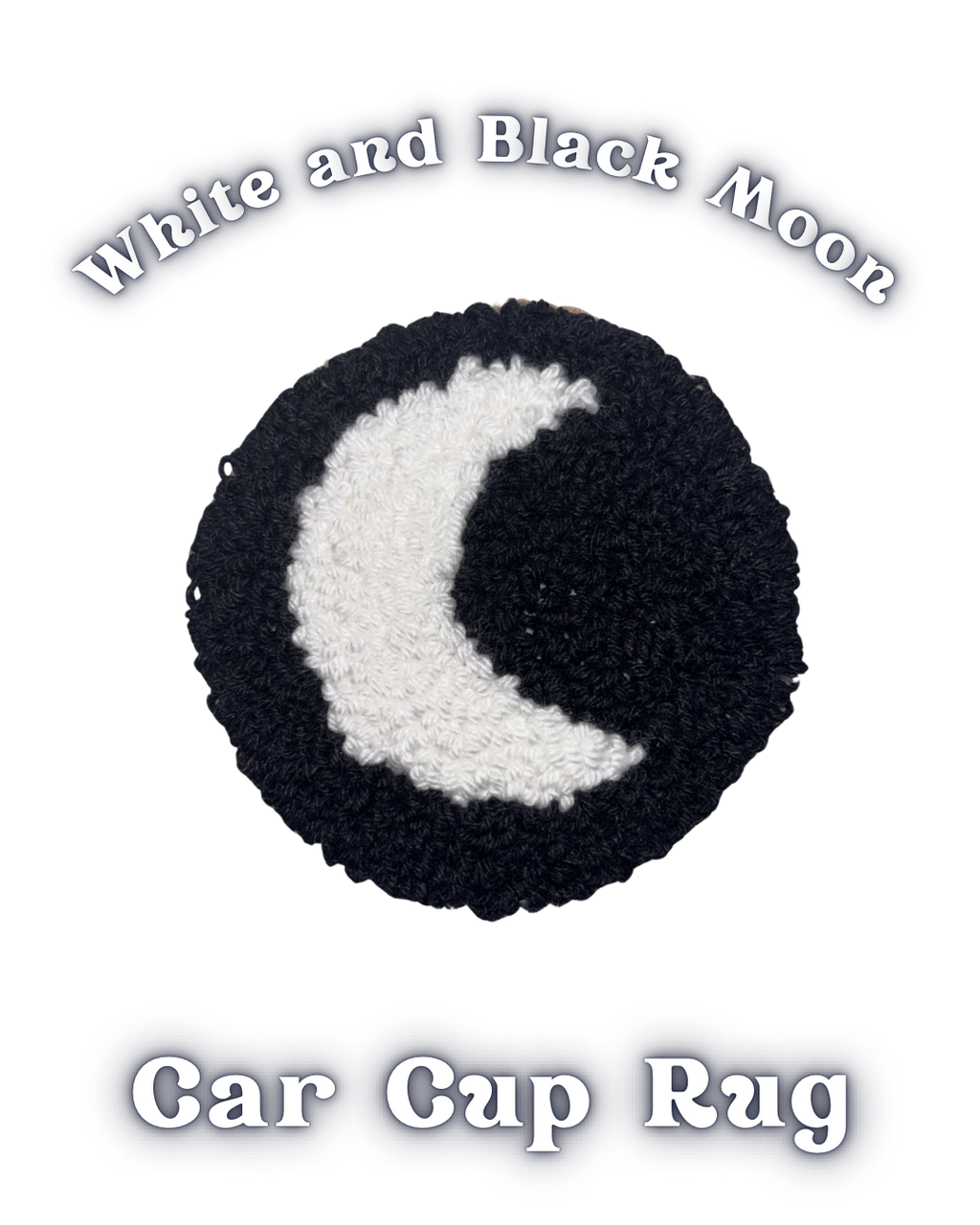 White and Black Car Cup Rug