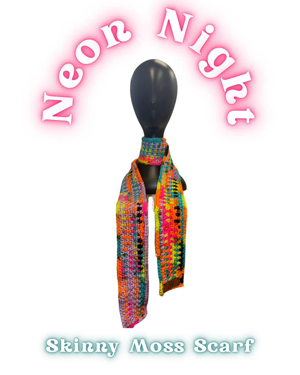 Skinny Moss Scarf - Neon Night