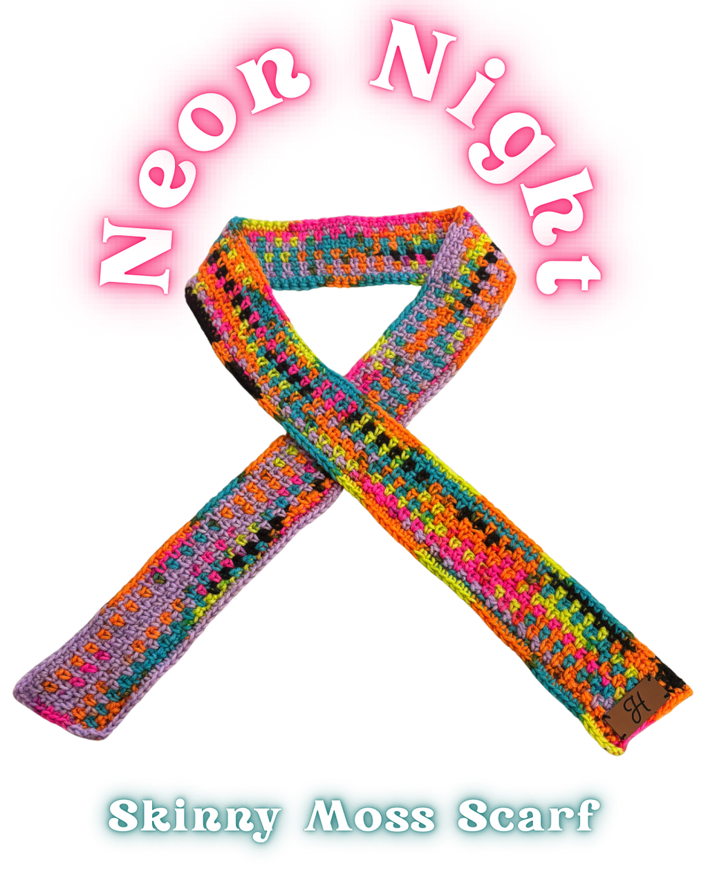 Skinny Moss Scarf - Neon Night