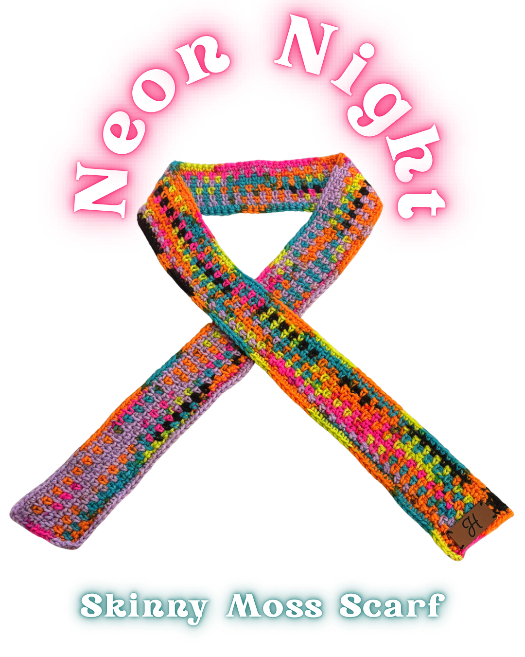 Skinny Moss Scarf - Neon Night