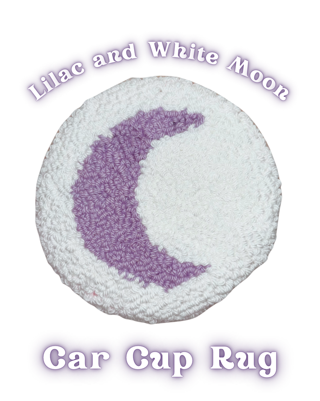 Lilac and White Car Cup Rug