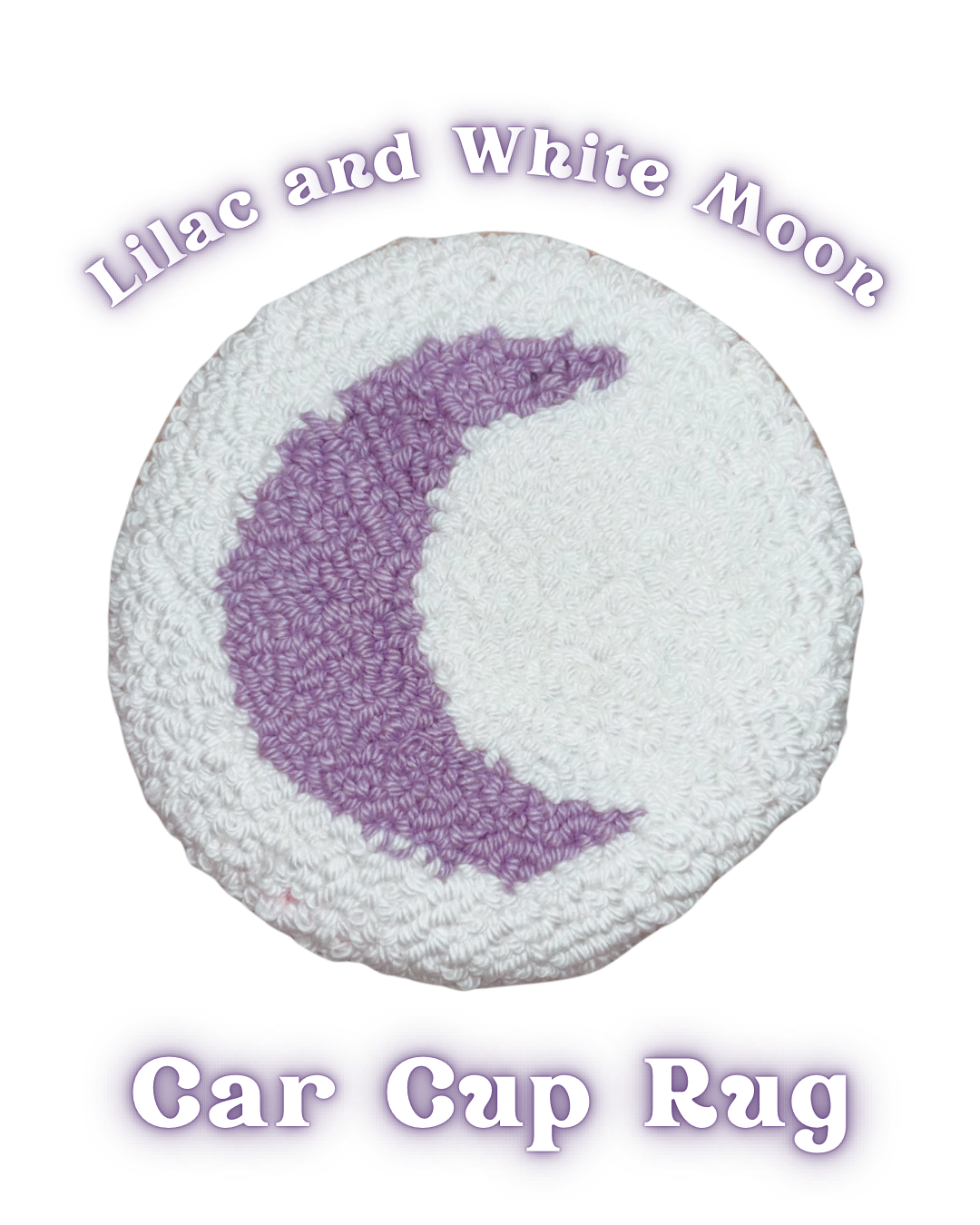 Lilac and White Car Cup Rug