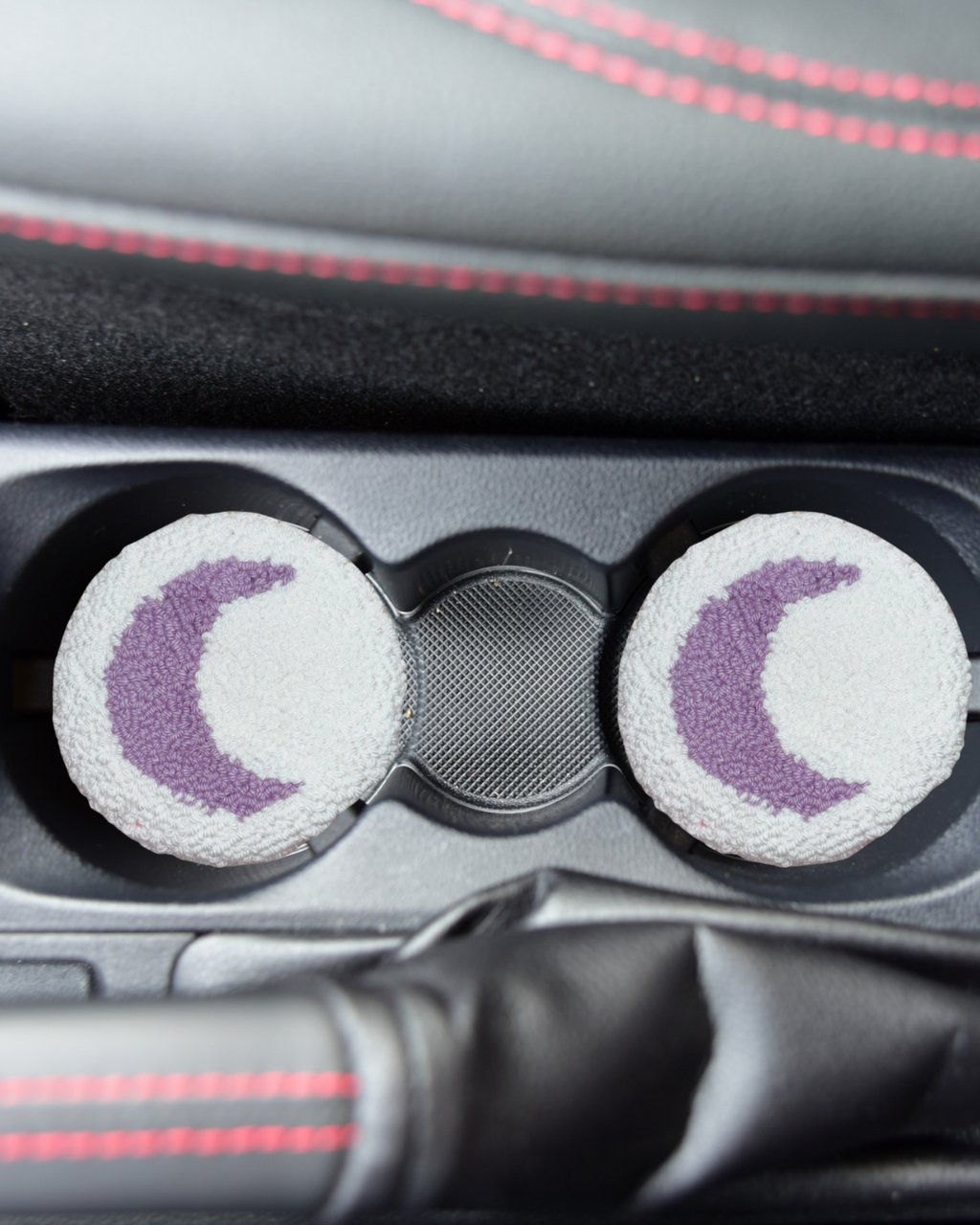 Lilac and White Car Cup Rug