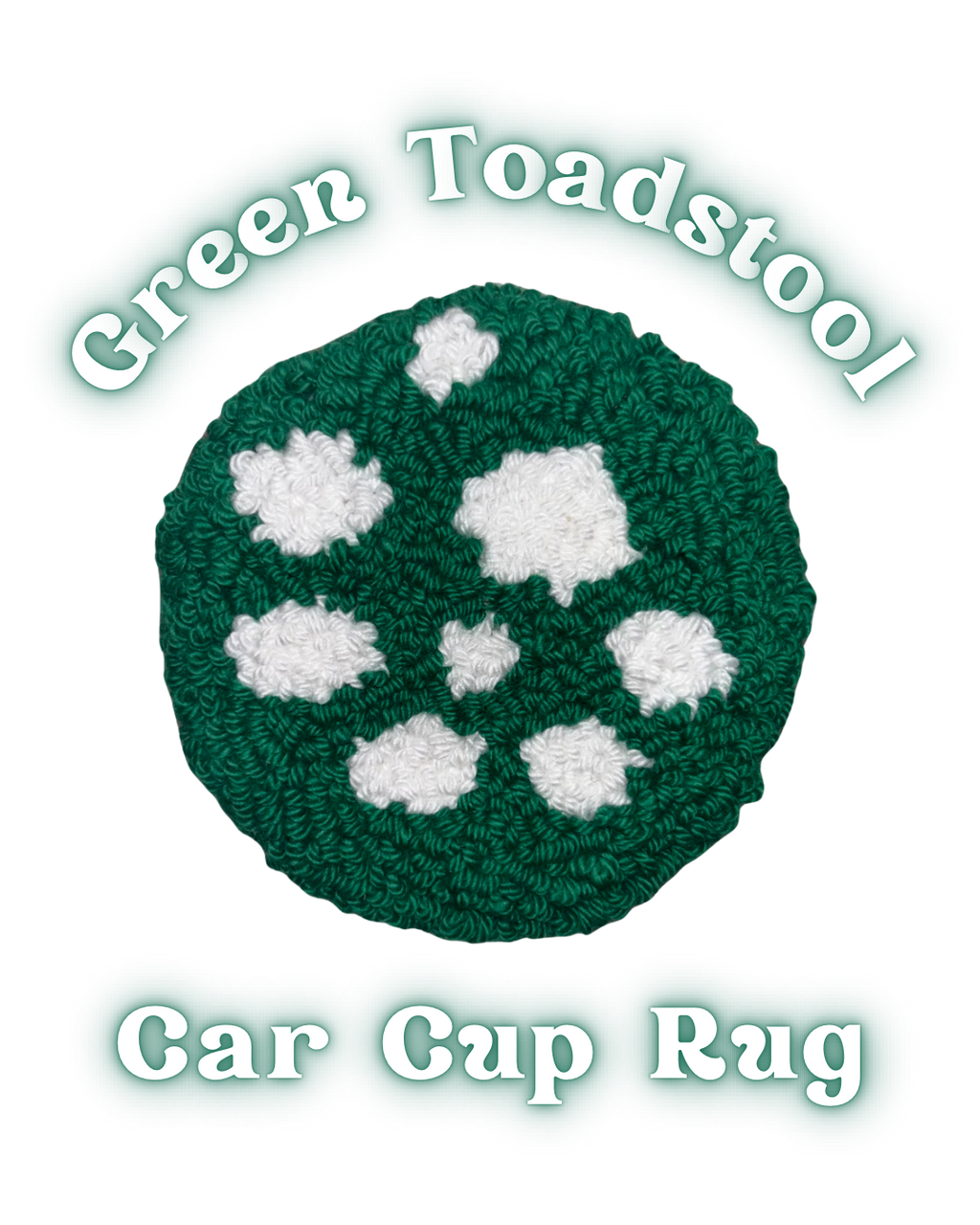 Green Toadstool Car Cup Rug