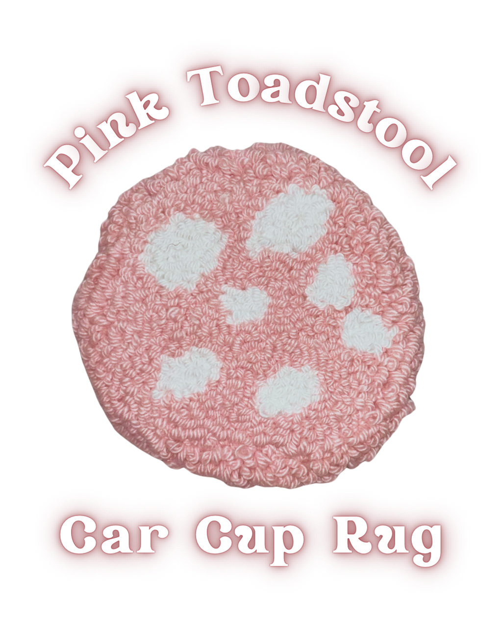 Pink Toadstool Car Cup Rug