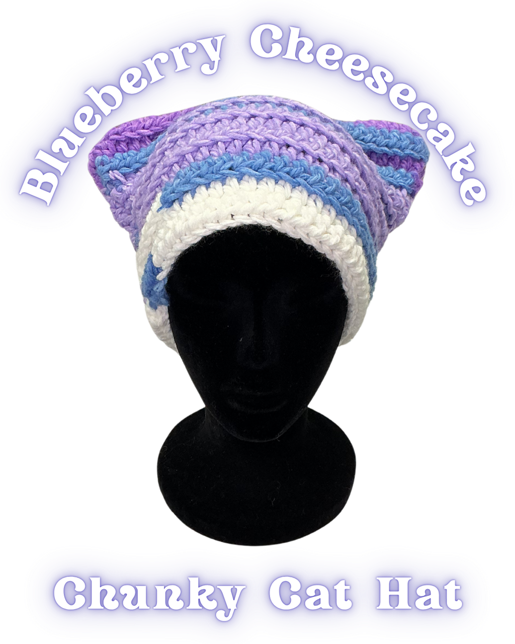 Chunky Cat Ear Beanie - Blueberry Cheesecake