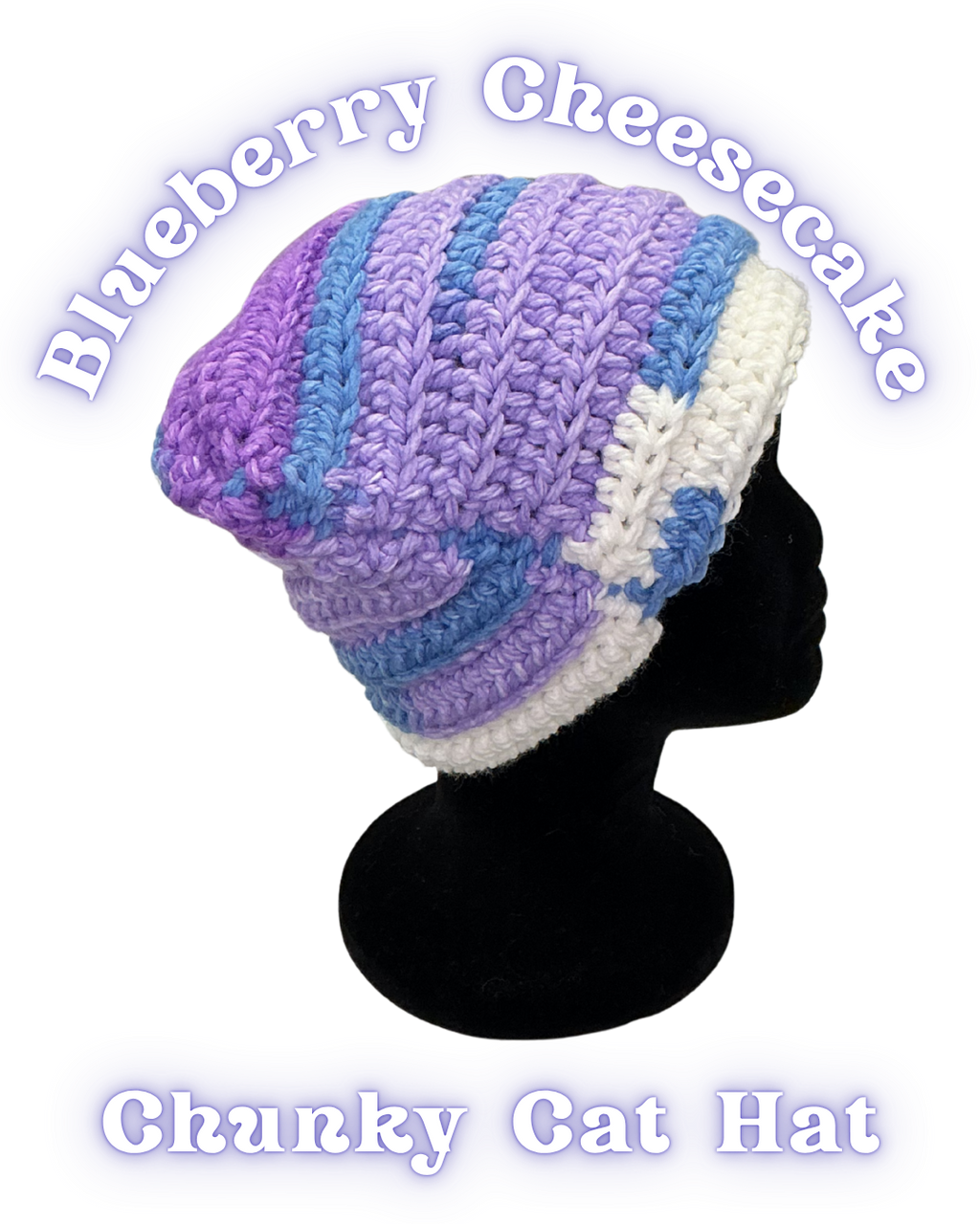 Chunky Cat Ear Beanie - Blueberry Cheesecake