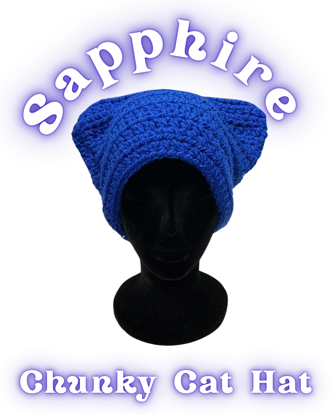 Chunky Cat Ear Beanie-Sapphire