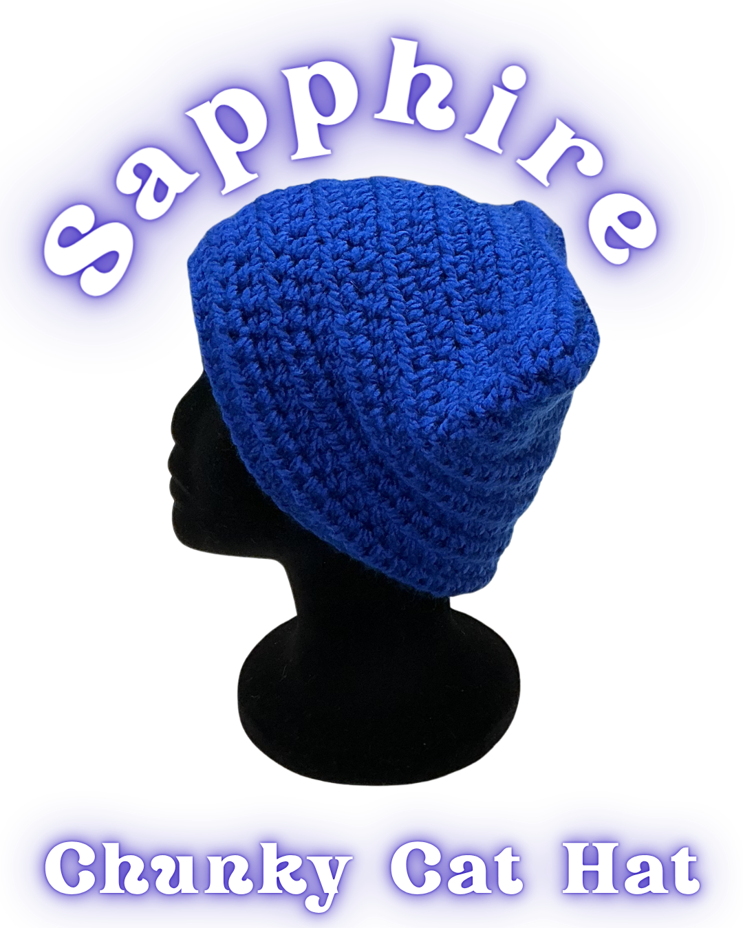 Chunky Cat Ear Beanie-Sapphire
