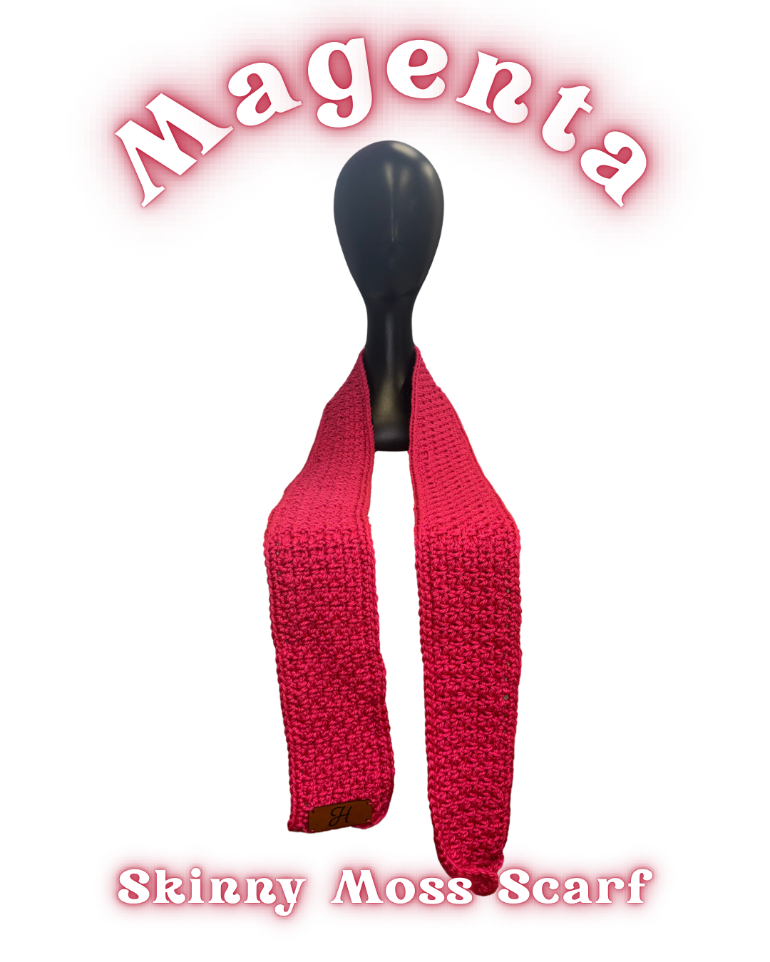 Skinny Moss Scarf - Magenta