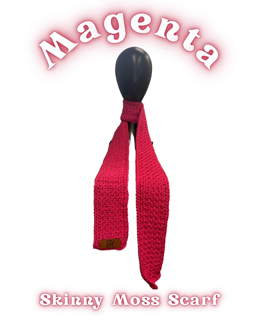Skinny Moss Scarf - Magenta