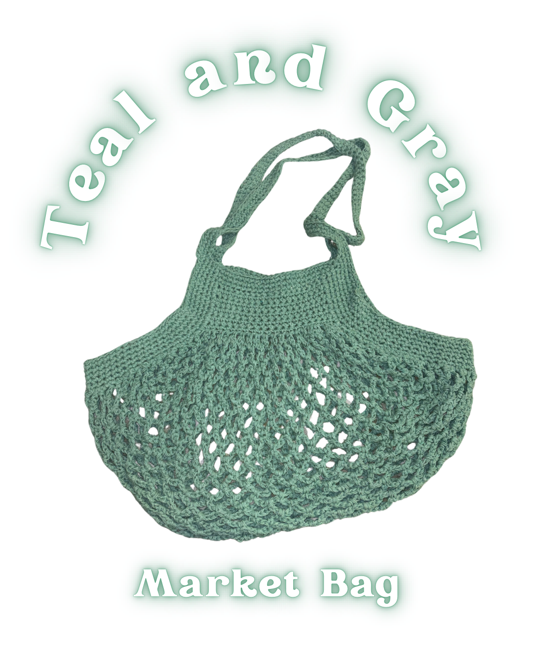 Market Bag - Teal and Gray